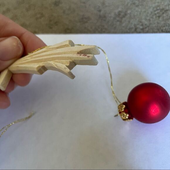 Bundle of 4 European Glass, Metal and Wood Handmade Christmas Ornaments - Picture 7 of 13